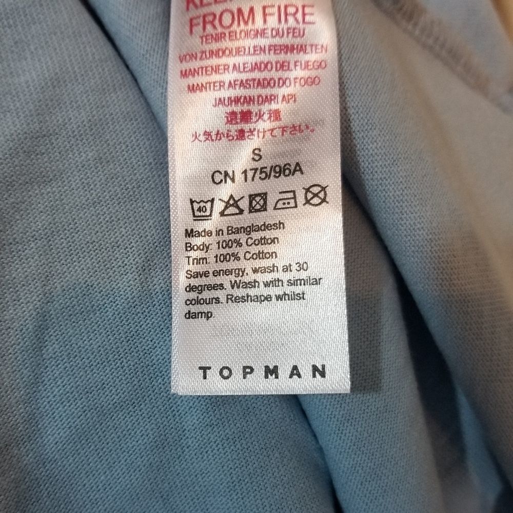 Topman Baby Blue Tee Size Small - Picture 4 of 5